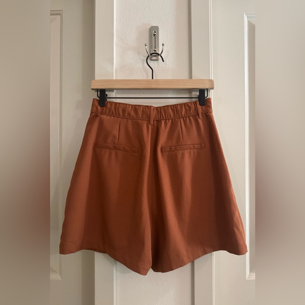 Abercrombie & Fitch High Waisted Tailored Shorts, Rust/Burnt Orange, Size Small - Picture 3 of 7